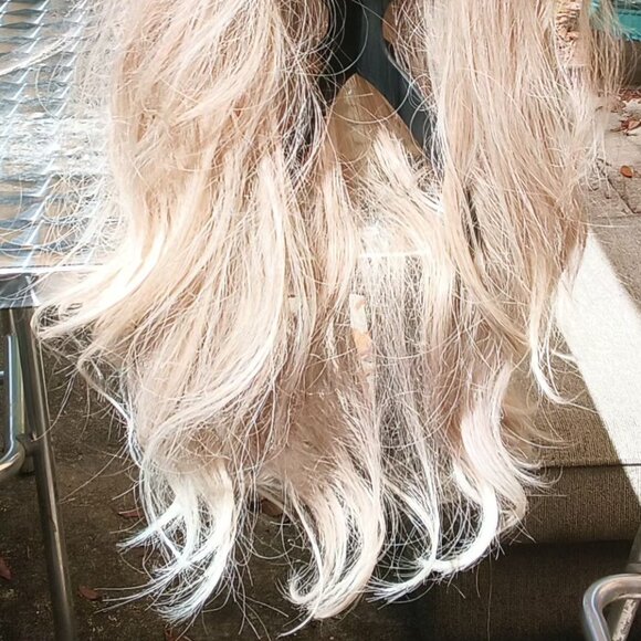 Womens 💗 Blonde And Brown Synthetic Ombre 26" Long Wavy Breathable Cap Wig 💗 - Picture 12 of 16